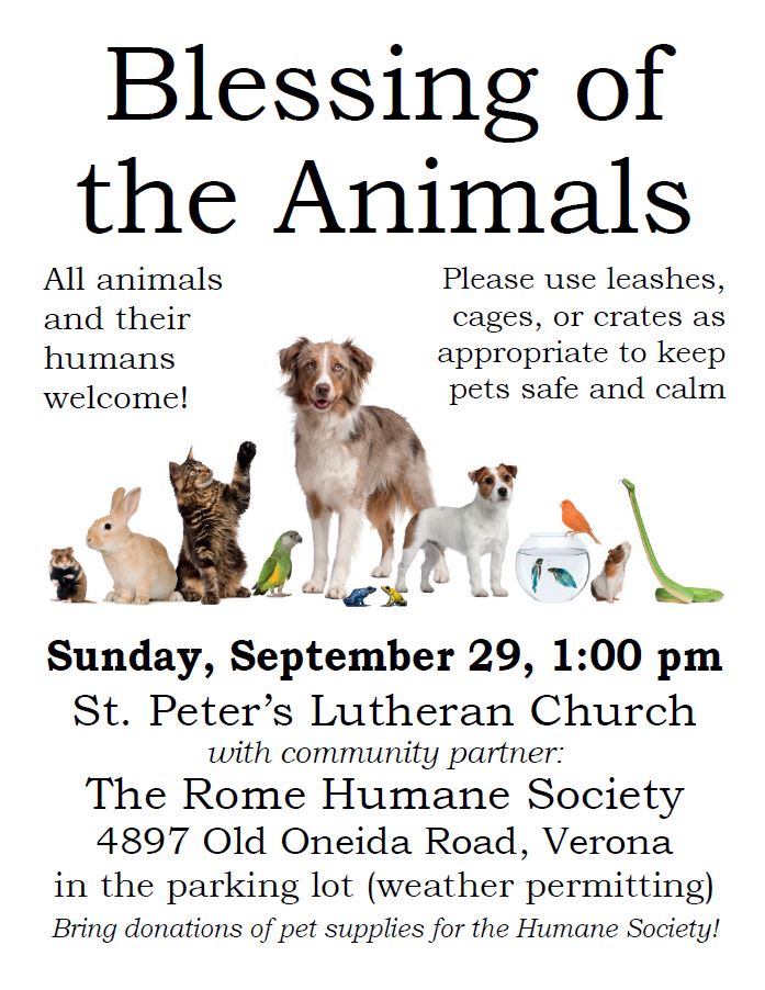 Blessing of the Animals @ St. Peter's Lutheran Church