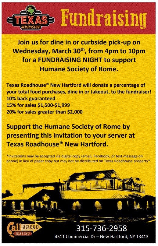 Texas Roadhouse Fundraiser @ Texas Roadhouse