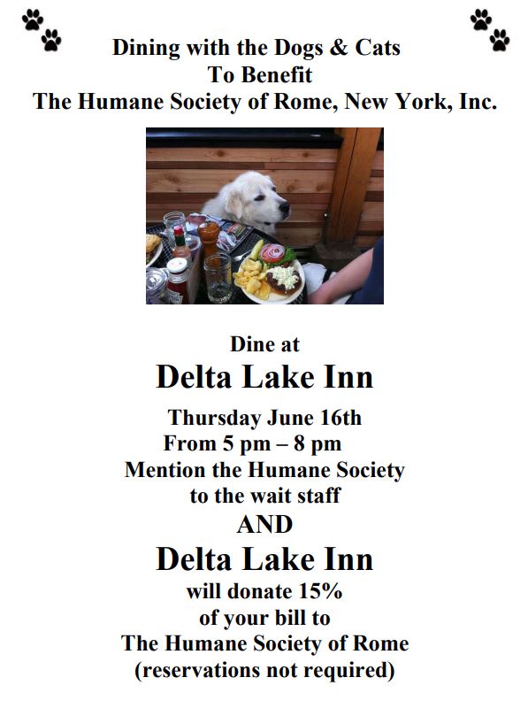 Dining for the Dogs & Cats @ Delta Lake Inn