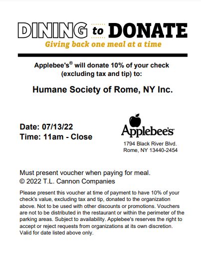 Dining to Donate @ Applebee's