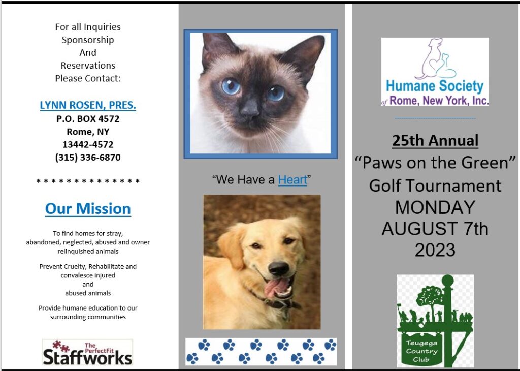 Paws On the Green Golf Tournament @ Teugega Country Club